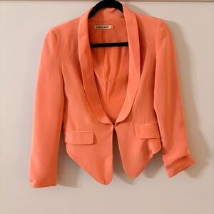 Gilbergilmore 100% Silk Coral Blazer Luxury Chic Iconic Single Button Limited